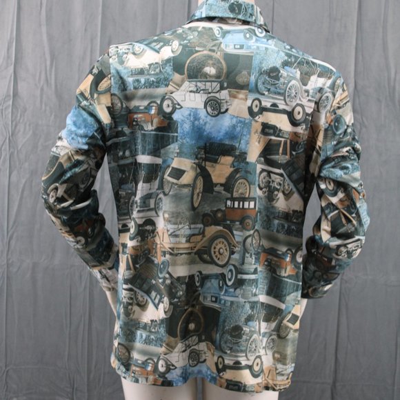 Vintage Button Down Shirt - Model T Car All Over Graphic by Lancer - Men's XL - Picture 7 of 9